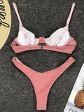 Glitter Shiny Underwired V-Bar Bikini Women Swimsuit Female Brazilian Swimwear Two-piece Bikini Set Triangle Bathing Suit Swim