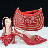doershow Italian Shoe and Bag Set New 2024 Women Shoes and Bag Set In Italy blue Italian Shoes with Matching Bag  HTG1-3
