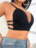 Wide Straps Back Deep V Push Up Bra Comfortable Plus Size Thin cup Minimizer Bralette for Women