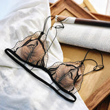 New French Style Lingerie Set Front Fastening Bra Non Padded Ultra Thin Elegant Lace Comfortable Summer Wear Women S-XL MOYISU