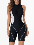 2026 Zipper Sleeveless Swimsuit Women One Piece Slim Swimwear Female Rush Guard Bathing Swimming Swim Surfing Suit Beachwear XXL