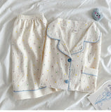 Thin Cotton Women's Short-sleeved Pajamas Set Summer Cute and Casual Sweet and Girly Thin Home Wear Set Sausage Dog Sleepwear
