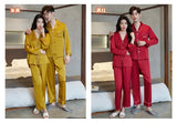 Spring and summer ice silk pajamas sexy lace long-sleeved cardigan home wear set