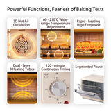 SUNATUR 2200w hot air circulation oven small commercial baking pizza toaster oven 60L Electric table oven household pastry oven