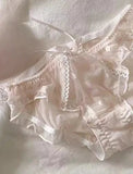 Japanese Kawaii Heart Print Lingerie, Sweet Wireless Bralette Set for Small Breasts, Comfortable Anti-Sagging Everyday Bra Set