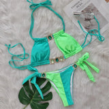 8 Colors Diamond Rhinestones Splicing Bikini Women Swimwear Female Swimsuit Two-Pieces Bikini Set Bather Bathing Suit Swim V5132
