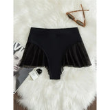 New Sexy Ruffled Mini MIcro Thong Bikini Bottom Swim Brief Women Swimwear Female Bather Brazilian Tanga Panties Underwear V4267