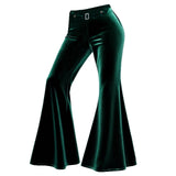 spring and autumn versatile wide-leg pants with metal decoration large size gold velvet wide-leg pants casual pants