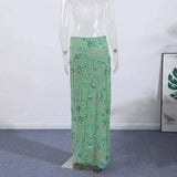 Sexy Beading Sequined Long Skirt Women Solid Low Waist Slim Straight Skirts Female Summer Lady Chic Beach Vacation Clothes JO6M
