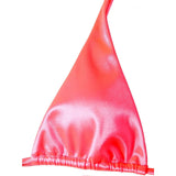 Sexy Satin Halter Brazilian Padded Bikini Female Swimsuit Women Swimwear Two-Pieces Bikini Set Bather Bathing Suit Swim V4966S