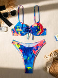 Colorful Printed Underwired Brazilian Bikini Female Swimsuit Women Swimwear Two-pieces Bikini set Bather Bathing Suit Swim K5340