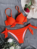 Sexy Knotted Underwired Bra Cup Bikini Women Swimsuit Female Swimwear Two-pieces Bikini Set Push Up Bikinis Bathing Suit Swim