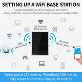 Solar Wireless WiFi Repeater 300Mpbs Dual Band 2.4GHz Built-in Solar Battery Support 35 Devices WiFi Extenders Signal Booster