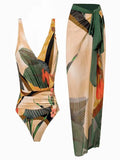 2026 Print Swimsuit One Piece & Swim Dress Sexy Swimwear Women Bathing Suit Padded Beachwear Swimming Summer