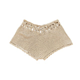 Women´s Beach Shorts Knit Crochet Cutout Bathing Suit Bottoms Drawstring Beach Board Shorts Summer Hot Shorts Streetwear
