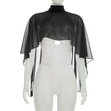 FDYOUI Woman Black Corset with Cover-ups 2-piece Sets Chic Sexy Hollow Out Evening Party Tops Female Blouses Shirts High Street