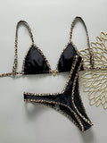 Sexy Black Leopard Patchwork Micro Bikini 2026 Women Pleate Push Up Bra Thong Swimsuit Summer Bathing Suit Holiday Swimwear