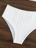 2026 Sexy High Wasited Swimsuit Women Solid White Bikini High Neck Swimwear Female Bathers Bathing Swimming Swim Suit Beachwear