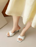 NASBAVI Summer Slippers Women's Mules Shoes Sexy High Heels Flip Flops Green White Black Big Size 45 Party Shoes Quality Slides