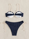 ZTVitality Sexy Patchwork Underwire Bikini 2025 New Arrival Biquini Padded Bra Push Up Bandage Swimsuit Women Swimwear Beachwear