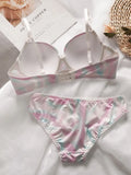 Hot Selling New Sweet Pink Camouflage Design With Steel Ring Gathering Pull And Anti Sagging Bra A2139