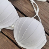 Sexy Shell Bikini Set With Skirt Women Two-Pieces Swimsuit 2024 New High Fork Skirt Set Biquini Swimwear For Girl Clothing