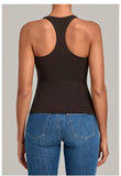 Women's Seamless Yoga Vest Sports Fitness Gym Beauty Back Top Nude Slim Fit Training Running Workout Vest