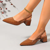 Thick Heels Breathable  High Heels Summer Sexy Pointed Toe Slingback Women's Sandals 2026