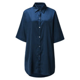New Women's Solid Color Silky Comfortable Soft Pajamas Sexy Short Sleeve Nightshirt Smooth & Skin-Friendly Home Sleepwear Lounge