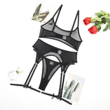 See Through Lingerie Set Temptation Sexy Underwear Lace Transparent Exotic Sleepwear Women Bra And Panty Garter Kits
