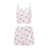 Women Pajamas Set 2 Pieces Loungewear Suits Floral Print Lace Trim Camisoles Tank Tops and Shorts Outfits Summer Sleepwear