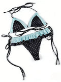 High Waist 2-Piece Split Bikini Set for Women 2026 - Print Trendy Swimwear Chic Beach Vacation Summer Party Fashion