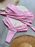Sexy Bandeau High Cut Bikini Women Swimwear Female Swimsuit Two-pieces Bikini set Pleated Padded Bather Bathing Suit Swim