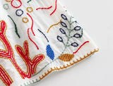 Foridol Marine Organism Embroidery Batwing Sleeve Summer Spring Maxi Skirt Set Cotton White Tassle Dress Set Outfits Button Suit