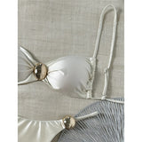 Sexy Metal Ring Bikini Women Swimwear Female Swimsuit Two-Pieces Bikini Set High Cut Leg Padded Bather Bathing Suit Swim V8311