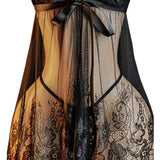 Summer Women Underwear Set Lace And Mesh Flower Babydoll Dress Woman See Through Nightdress V-neck Open Bra Sleep Skirt Nighties