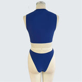S - XXL 14 Colors High Neck Bikini Female Swimsuit Women Swimwear Two-Pieces Bikini Set Brazilian Bather Bathing Suit Swim V7486