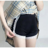 Women Ice Silk Lace Slip Shorts for Under Dresses Mid-Rise Anti-Chafing Boyshorts Traceless Underwear Short Leggings