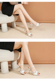 Sandals for Women's  New Summer Elegant Temperament High Heels Coarse Heels Fish Mouth Breathable Comfortable Fashion Pumps