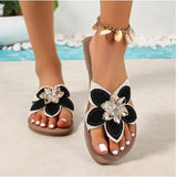 Shoes for Women Summer Fashion Slip on Round Toe Non-slip Flats Sandals Casual Beach Sandals
