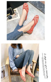 Spring and Autumn Flat Shoes Fashion Leisure Women's Flat Shoes Square Toe Knitting Elastic Comfortable Slip-on Boutique Shoes