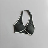 Shockproof Breathable Sports Bra Halter Neck Vest with Chest Pad for Gym Running Yoga Pilates Training Fitness Back Beauty