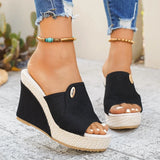 Vinatge Chunky Platform Sandals Women 2026 Summer Peep Toe Wedges Slippers Woman Plus Size 42 Thick High Heels Sandles Female