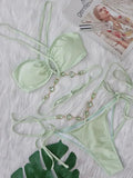 Wrap Around Halter Rhinestones Diamond Bikini Women Swimsuit Female Swimwear Two-pieces Bikini Set Bathing Suit Swim Beach Wear