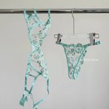 Everyday French Lace Bra Set Sheer Mesh Underwire Large Bust Support Floral Embroidery Comfort Wear Sexy MOYISU Panty Tushy Set