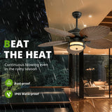 Orison Outdoor Ceiling Fan With Lights Dimmable LED 6 Speed