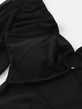 2026 Black Swimsuit One Piece Solid Long Sleeve Swimwear Women Bathing Suit Female Padded Swimming Summer Beachwear Bodysuit