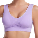 Sports Bra Women Hollow Mesh Gym Jogging Crop Top Female More Size Tops Yoga Fitness Vest Sujetador Push Up Sport Bras for Women