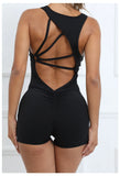 Padded Jumpsuit Sport Women Yoga Bodysuit Fitness Wear Gym Sportswear High Elastic Workout Running Clothes