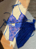 with Mesh Sarong Lace Halter High Cut Bikini Female Swimsuit Women Swimwear Three-pieces Bikini Set Bathing Suit Swim Beachwear